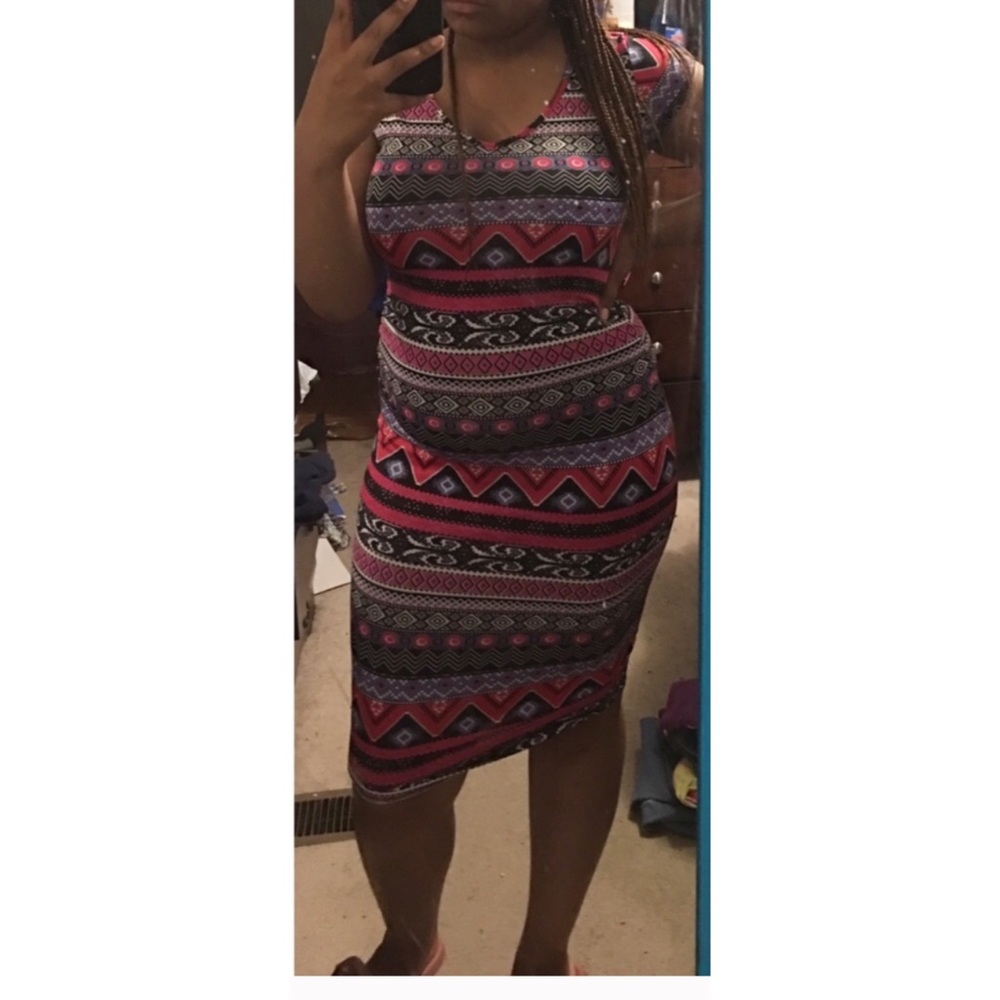 🍒Aztec body con dress
